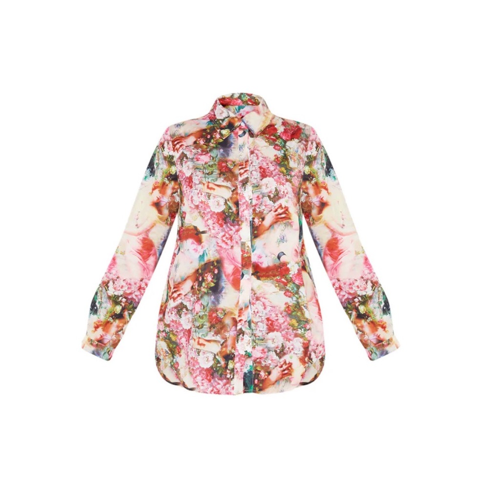 Prettylittlething Renaissance print top - Picture 3 of 3